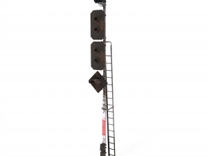 train traffic light weathered 21 3D 모델