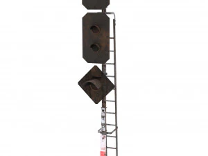 sem&aacute;foro de trem resistiu 21 Modelo 3D