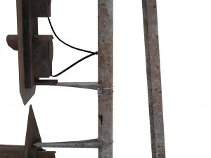 sem&aacute;foro de trem resistiu 21 Modelo 3D