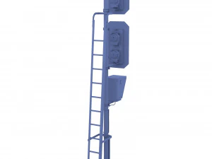sem&aacute;foro de trem resistiu 21 Modelo 3D