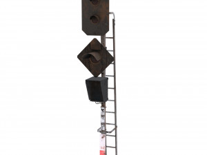 train traffic light weathered 22 Model 3D