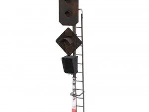 train traffic light weathered 22 3D Model