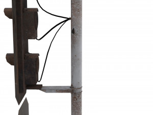 train traffic light weathered 22 Model 3D