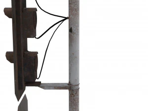 train traffic light weathered 22 3D Model
