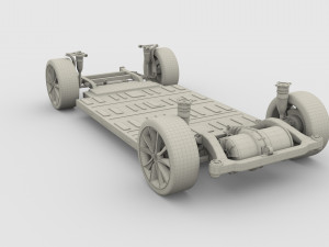 tesla chassis packsemi roadster model s x 3 3Dモデル
