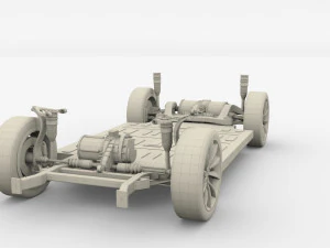 tesla chassis packsemi roadster model s x 3 3D Model