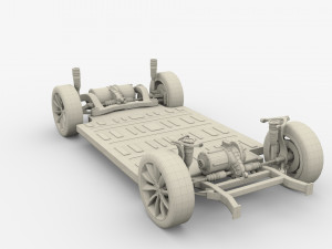 tesla chassis packsemi roadster model s x 3 3Dモデル
