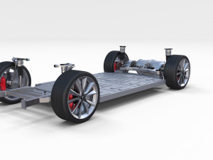 tesla chassis packsemi roadster model s x 3 3Dモデル