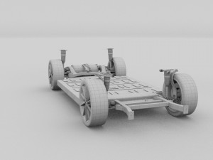 tesla chassis packsemi roadster model s x 3 3Dモデル