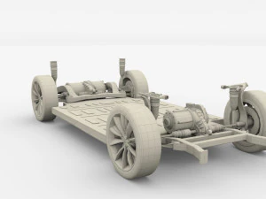 tesla chassis packsemi roadster model s x 3 3D Model