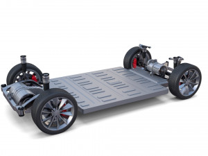 tesla chassis packsemi roadster model s x 3 3Dモデル