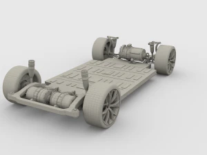 tesla chassis packsemi roadster model s x 3 3D Model