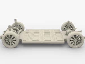 tesla chassis packsemi roadster model s x 3 3D Model