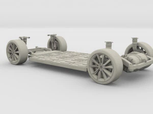tesla chassis packsemi roadster model s x 3 3D Model