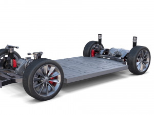 tesla chassis packsemi roadster model s x 3 3Dモデル