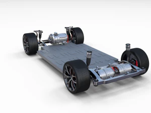 tesla chassis packsemi roadster model s x 3 3D Model