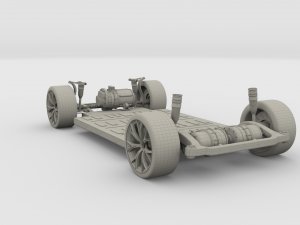 tesla chassis packsemi roadster model s x 3 3Dモデル