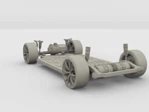 tesla chassis packsemi roadster model s x 3 3D Model