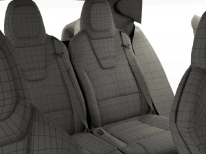 tesla pack semi roadster model s x 3 with interiors 3D Model