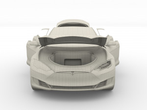 tesla pack semi roadster model s x 3 with interiors 3D-Modell