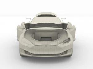 tesla pack semi roadster model s x 3 with interiors 3D Model