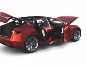 tesla pack semi roadster model s x 3 with interiors 3D-Modell
