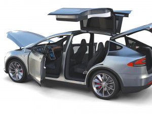 tesla pack semi roadster model s x 3 with interiors 3D-Modell