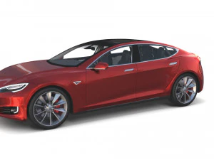tesla pack semi roadster model s x 3 with interiors 3D Model