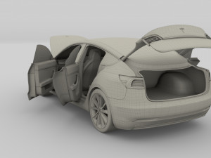 tesla pack semi roadster model s x 3 with interiors 3D-Modell