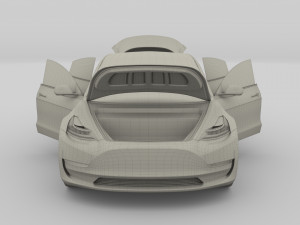 tesla pack semi roadster model s x 3 with interiors 3D-Modell