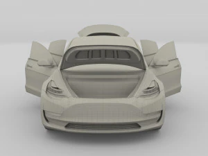 tesla pack semi roadster model s x 3 with interiors 3D Model