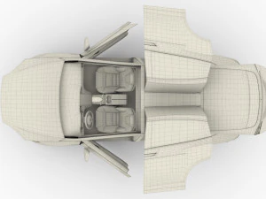 tesla pack semi roadster model s x 3 with interiors 3D Model