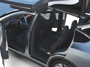 tesla pack semi roadster model s x 3 with interiors 3D Model