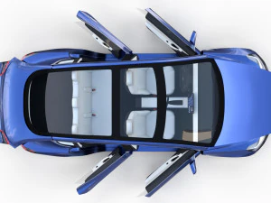 tesla pack semi roadster model s x 3 with interiors 3D Model