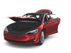 tesla pack semi roadster model s x 3 with interiors 3D Model