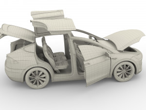 tesla pack semi roadster model s x 3 with interiors 3D-Modell