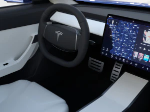 tesla pack semi roadster model s x 3 with interiors 3D Model