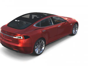 tesla pack semi roadster model s x 3 with interiors 3D Model