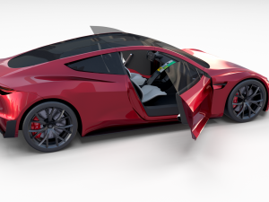tesla pack semi roadster model s x 3 with interiors 3D-Modell