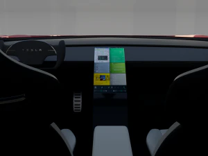 tesla pack semi roadster model s x 3 with interiors 3D Model