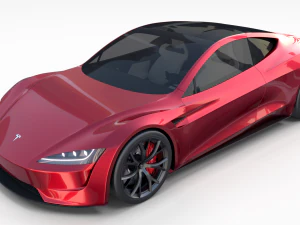 tesla pack semi roadster model s x 3 with interiors 3D Model