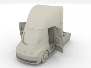 tesla pack semi roadster model s x 3 with interiors 3D Model