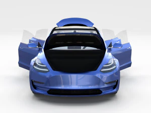 tesla pack semi roadster model s x 3 with interiors 3D Model