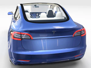 tesla pack semi roadster model s x 3 with interiors 3D Model