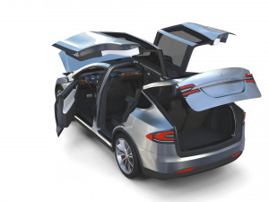 tesla packsemi roadster model s x 3 with interiors and chassis Model 3D