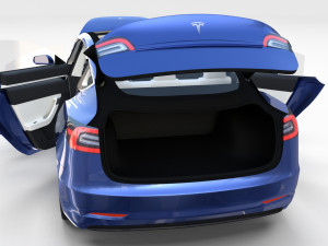tesla packsemi roadster model s x 3 with interiors and chassis Model 3D