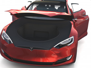 tesla packsemi roadster model s x 3 with interiors and chassis Model 3D