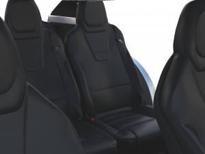 tesla packsemi roadster model s x 3 with interiors and chassis Model 3D