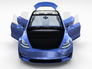 tesla packsemi roadster model s x 3 with interiors and chassis Model 3D