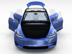 tesla packsemi roadster model s x 3 with interiors and chassis 3D Model